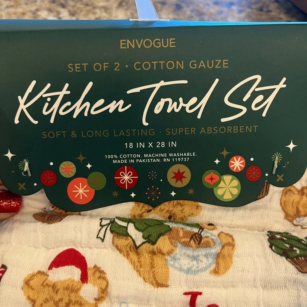 Viral Envogue Christmas Bear Kitchen Towel Set - Picture 2 of 2
